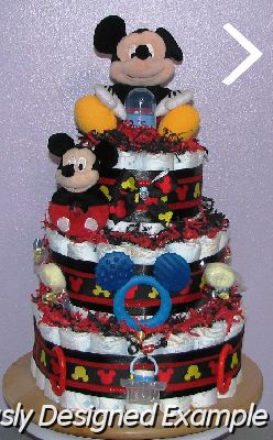 mickey-mouse-diaper-cake (2).JPG - Mickey Mouse Diaper Cake